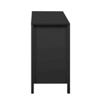 Mobiletto da ingresso con design a onde - 3 ripiani regolabili, 3 cassetti e ante con chiusura ammortizzata, tavolo consolle con maniglie in metallo