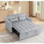 Divano Letto Futon Moderno Convertibile, Schienale Regolabile, Braccioli Porta Oggetti