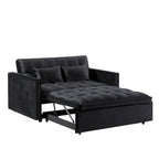 Divano Letto Futon Moderno Convertibile, Schienale Regolabile, Braccioli Porta Oggetti