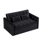 Divano Letto Futon Moderno Convertibile, Schienale Regolabile, Braccioli Porta Oggetti
