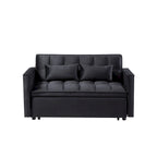 Divano Letto Futon Moderno Convertibile, Schienale Regolabile, Braccioli Porta Oggetti