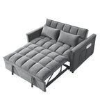Divano Letto Futon Moderno Convertibile, Schienale Regolabile, Braccioli Porta Oggetti