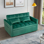 Divano Letto Futon Moderno Convertibile, Schienale Regolabile, Braccioli Porta Oggetti
