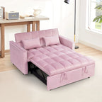 Divano Letto Futon Moderno Convertibile, Schienale Regolabile, Braccioli Porta Oggetti