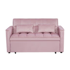 Divano Letto Futon Moderno Convertibile, Schienale Regolabile, Braccioli Porta Oggetti