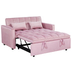 Divano Letto Futon Moderno Convertibile, Schienale Regolabile, Braccioli Porta Oggetti