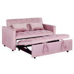 Divano Letto Futon Moderno Convertibile, Schienale Regolabile, Braccioli Porta Oggetti