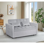 Divano Letto Futon Moderno Convertibile, Schienale Regolabile, Braccioli Porta Oggetti