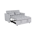 Divano Letto Futon Moderno Convertibile, Schienale Regolabile, Braccioli Porta Oggetti