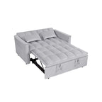 Divano Letto Futon Moderno Convertibile, Schienale Regolabile, Braccioli Porta Oggetti