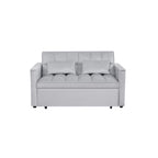 Divano Letto Futon Moderno Convertibile, Schienale Regolabile, Braccioli Porta Oggetti