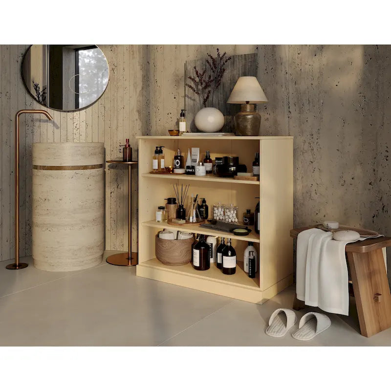 Mobile bagno in legno massello da 32 pollici con ripiani regolabili