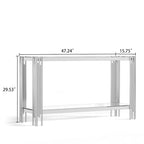 Consolle sofisticata con doppio ripiano in vetro temperato