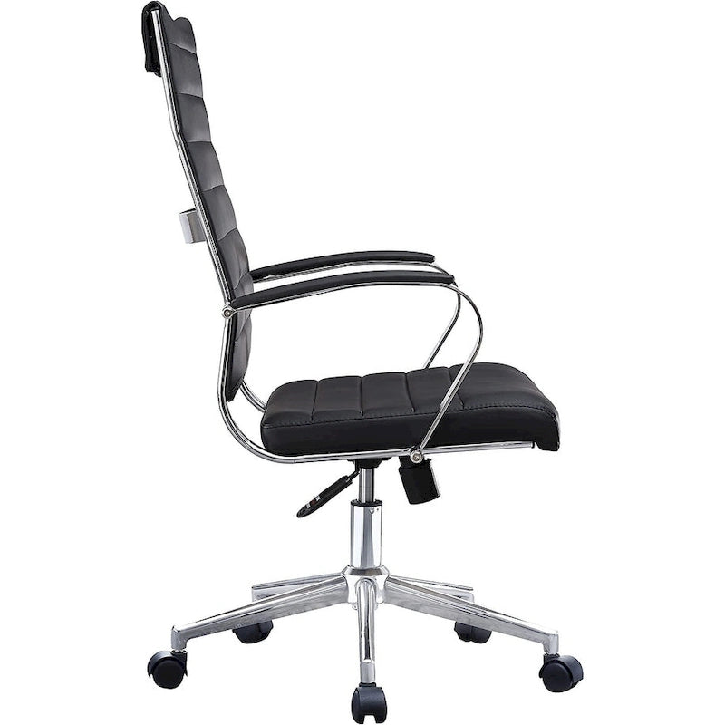 Sedia da ufficio moderna marrone con schienale alto, in pelle PU a coste, girevole, per sala conferenze, scrivania, visitatore, vintage, retrò, direzionale