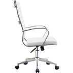 Sedia da ufficio moderna marrone con schienale alto, in pelle PU a coste, girevole, per sala conferenze, scrivania, visitatore, vintage, retrò, direzionale