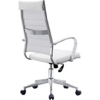 Sedia da ufficio moderna marrone con schienale alto, in pelle PU a coste, girevole, per sala conferenze, scrivania, visitatore, vintage, retrò, direzionale