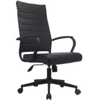 Sedia da ufficio moderna marrone con schienale alto, in pelle PU a coste, girevole, per sala conferenze, scrivania, visitatore, vintage, retrò, direzionale