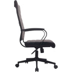 Sedia da ufficio moderna marrone con schienale alto, in pelle PU a coste, girevole, per sala conferenze, scrivania, visitatore, vintage, retrò, direzionale