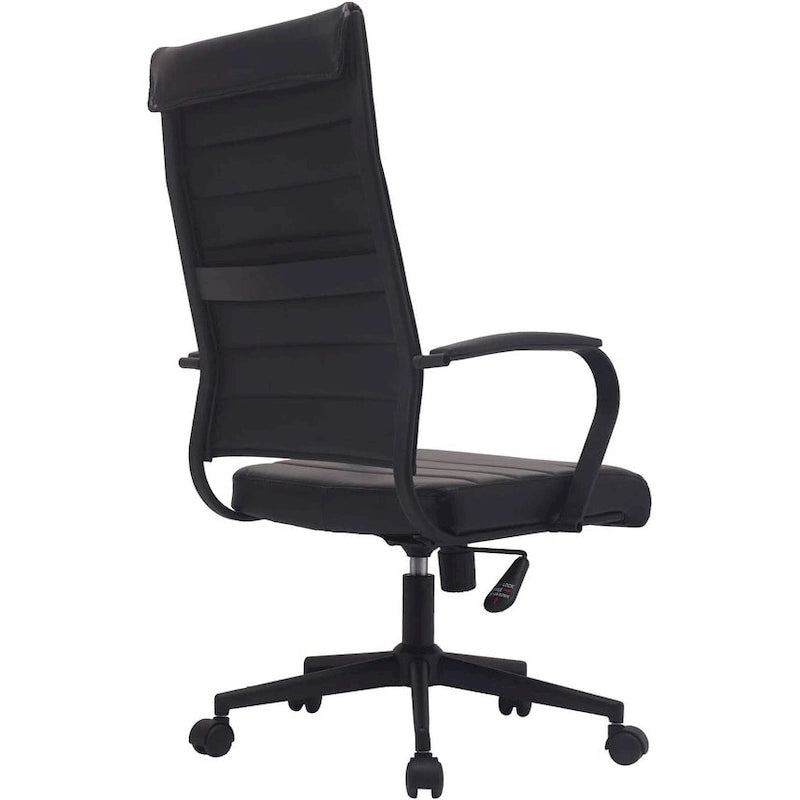 Sedia da ufficio moderna marrone con schienale alto, in pelle PU a coste, girevole, per sala conferenze, scrivania, visitatore, vintage, retrò, direzionale