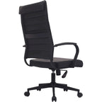Sedia da ufficio moderna marrone con schienale alto, in pelle PU a coste, girevole, per sala conferenze, scrivania, visitatore, vintage, retrò, direzionale