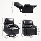 Poltrona Reclinabile Elettrica con Massaggio Vibrante e Funzione Calore, Poltrona Relax Imbottita con Telecomando