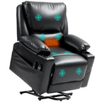 Poltrona Reclinabile Elettrica con Massaggio Vibrante e Funzione Calore, Poltrona Relax Imbottita con Telecomando