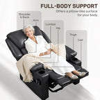 Poltrona Reclinabile Elettrica con Massaggio Vibrante e Funzione Calore, Poltrona Relax Imbottita con Telecomando