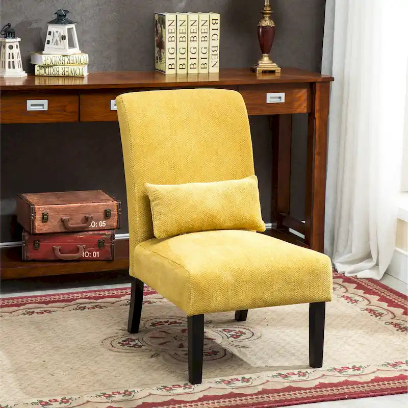 Poltrona moderna da 80,65 cm con schienale alto e rivestimento in poliestere, cuscino e gambe affusolate