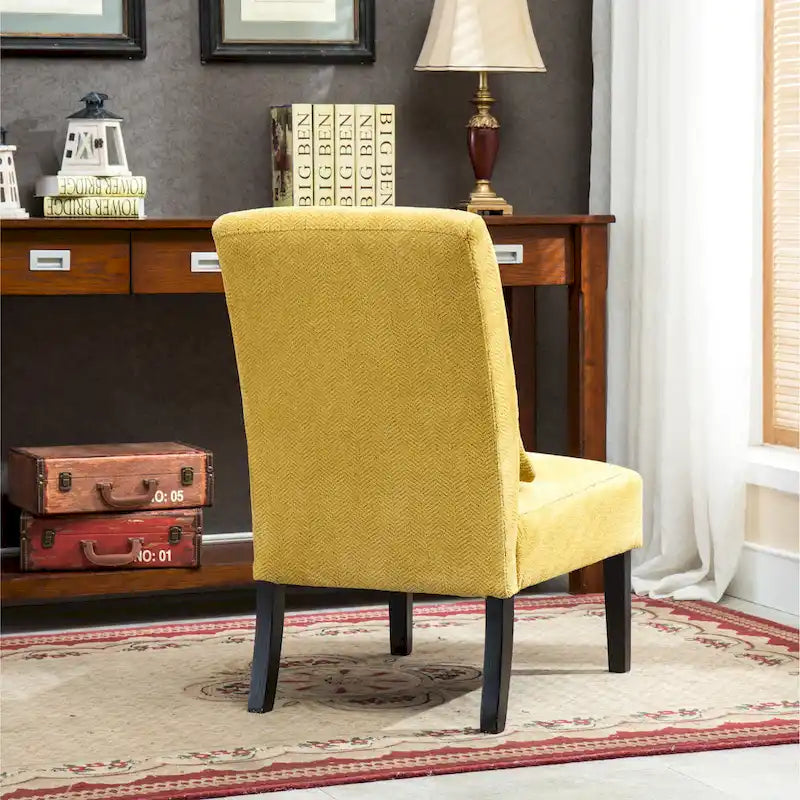 Poltrona moderna da 80,65 cm con schienale alto e rivestimento in poliestere, cuscino e gambe affusolate