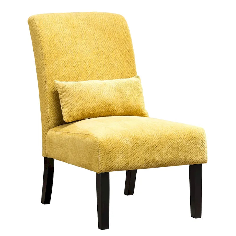 Poltrona moderna da 80,65 cm con schienale alto e rivestimento in poliestere, cuscino e gambe affusolate