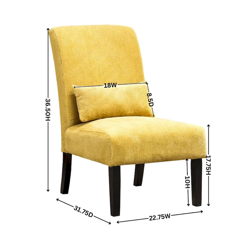 Poltrona moderna da 80,65 cm con schienale alto e rivestimento in poliestere, cuscino e gambe affusolate