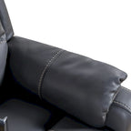 Poltrona Reclinabile Nera Elettrica, con Massaggio, Riscaldamento, Porte USB, Supporto Telefono e Tasche Laterali, Reclinazione Regolabile fino a 139