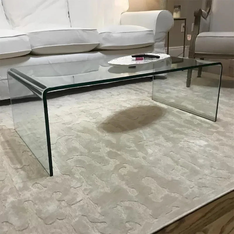 Console in vetro, Tavolino consolle in vetro temperato trasparente