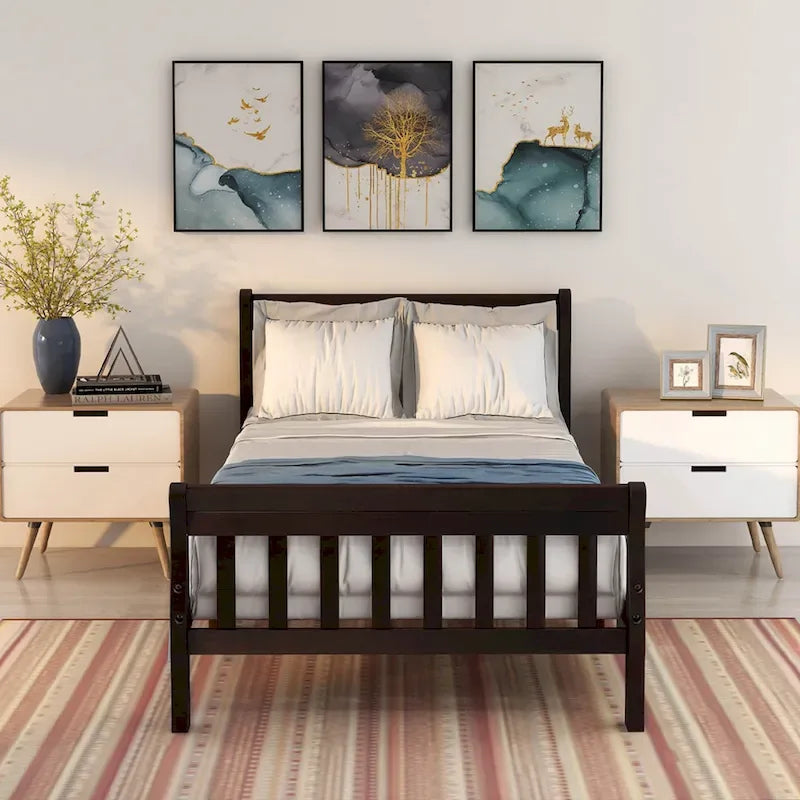 Piattaforma letto in legno, telaio letto singolo, pannello letto, base per materasso