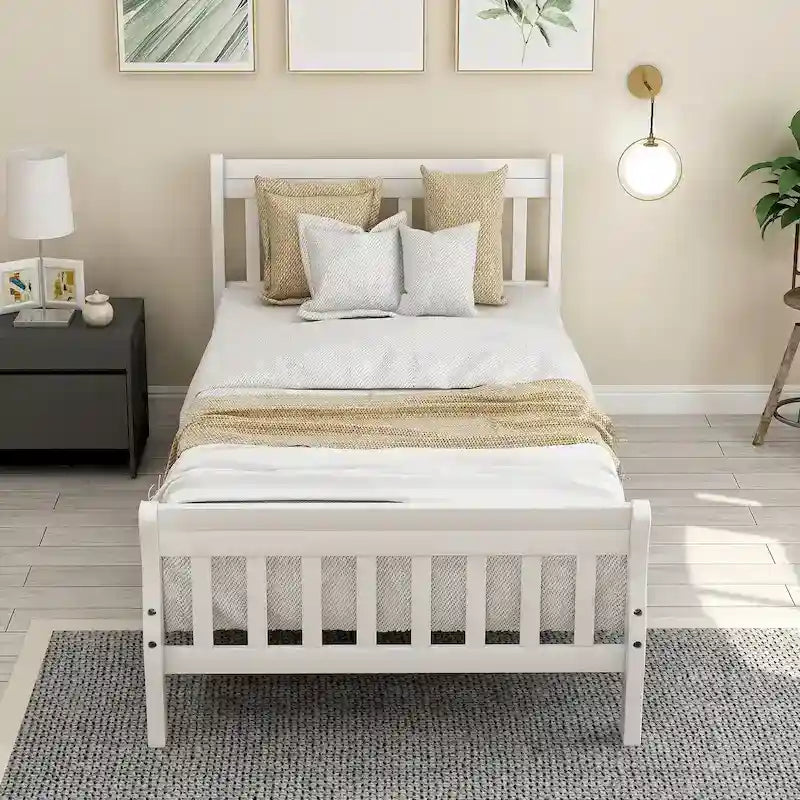 Piattaforma letto in legno, telaio letto singolo, pannello letto, base per materasso