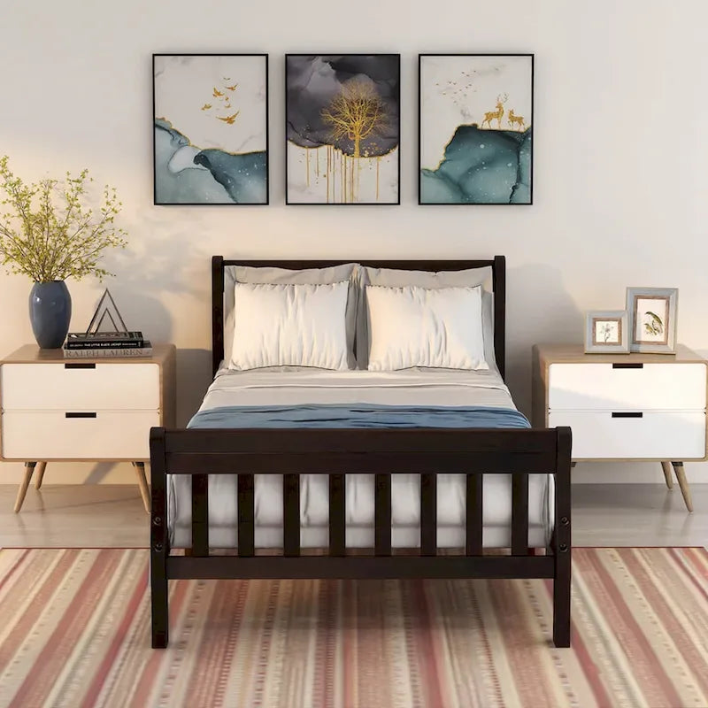 Piattaforma letto in legno, telaio letto singolo, pannello letto, base per materasso