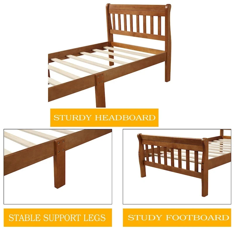Piattaforma letto in legno, telaio letto singolo, pannello letto, base per materasso