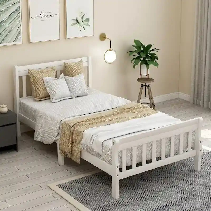 Piattaforma letto in legno, telaio letto singolo, pannello letto, base per materasso