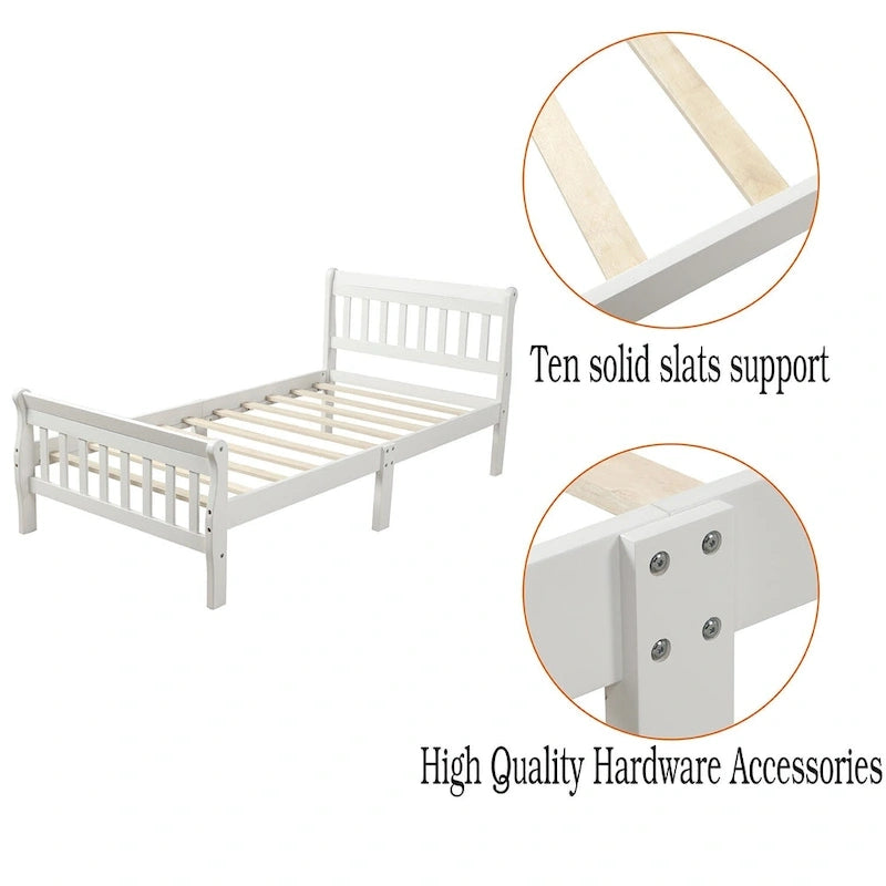 Piattaforma letto in legno, telaio letto singolo, pannello letto, base per materasso
