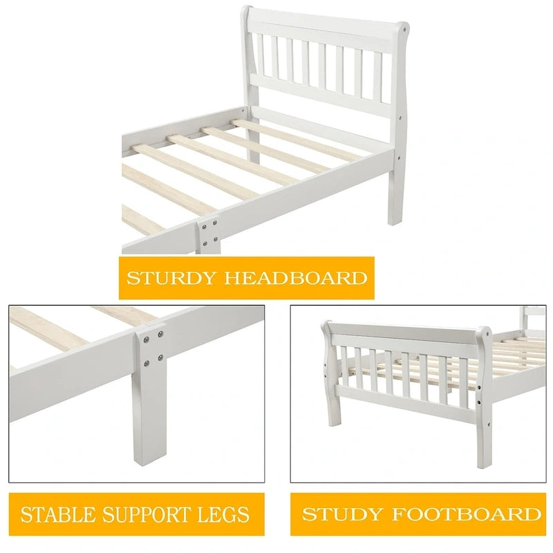 Piattaforma letto in legno, telaio letto singolo, pannello letto, base per materasso