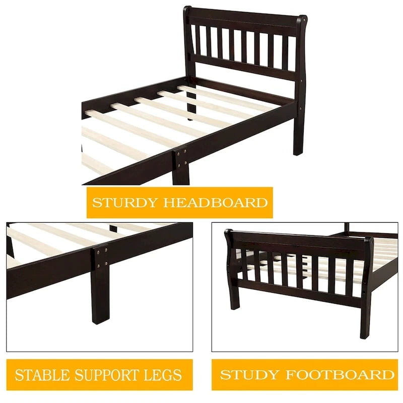 Piattaforma letto in legno, telaio letto singolo, pannello letto, base per materasso