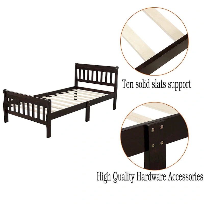 Piattaforma letto in legno, telaio letto singolo, pannello letto, base per materasso