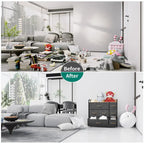 Comò a 7 cassetti multifunzione, mobile contenitore grigio con 7 cassetti