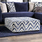 Slaren Transitional Navy Microfiber Cocktail Ottoman by  