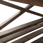Tavolino quadrato industriale Barrie in legno massello di mango e metallo, larghezza 81 cm, marrone scuro anticato - 81 x 81 x 46 cm