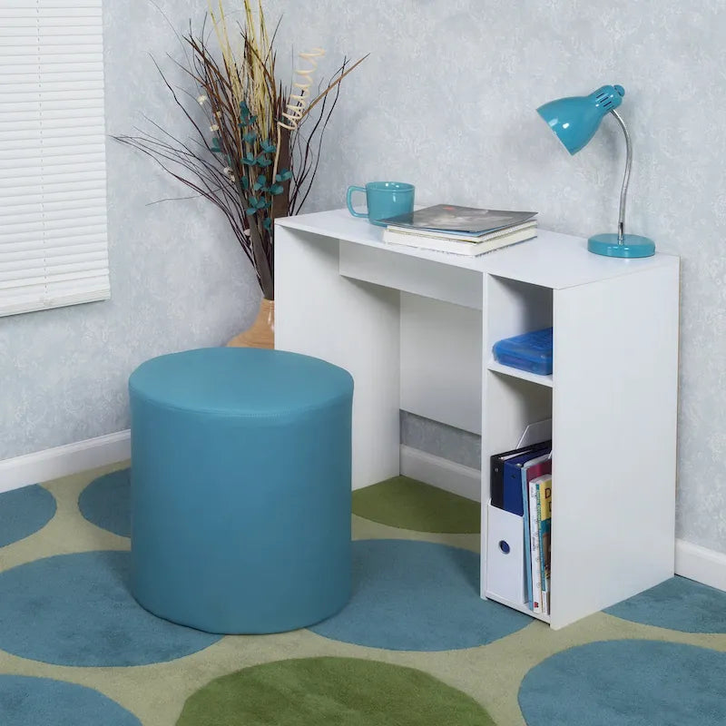 Lane Round Ottoman- Peacock Teal
