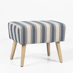 Sgabello ottomano poggiapiedi con gambe in legno
