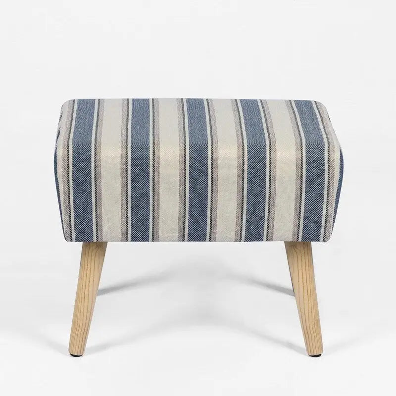 Sgabello ottomano poggiapiedi con gambe in legno