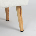 Sgabello ottomano poggiapiedi con gambe in legno