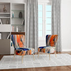 Sedia e poltrona moderne imbottite con schienale Colorful Abstract Painting Strokes II